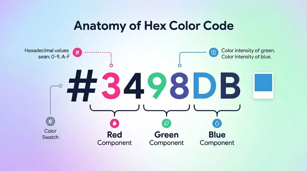 Hex Color Codes Explained + 100 Common Hex Values (2026)