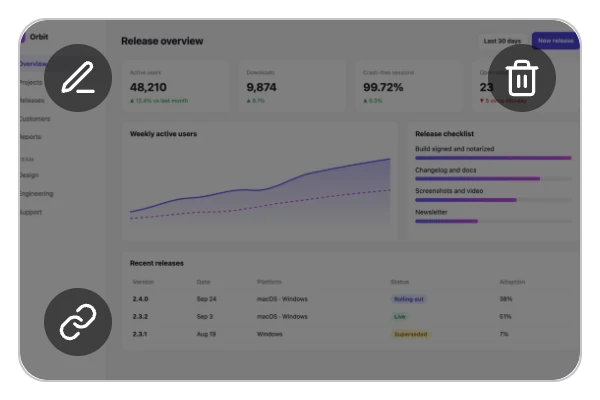 The Quick Preview of a recording with the Create Link button at the bottom left