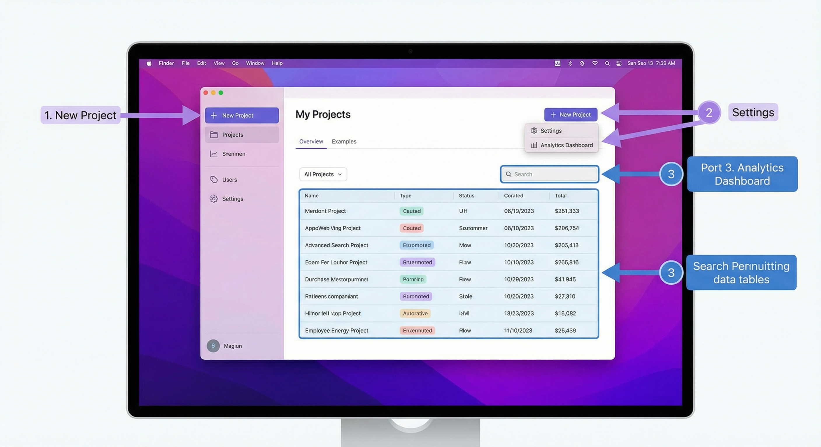 Professional screenshot annotations with clean arrows and callouts