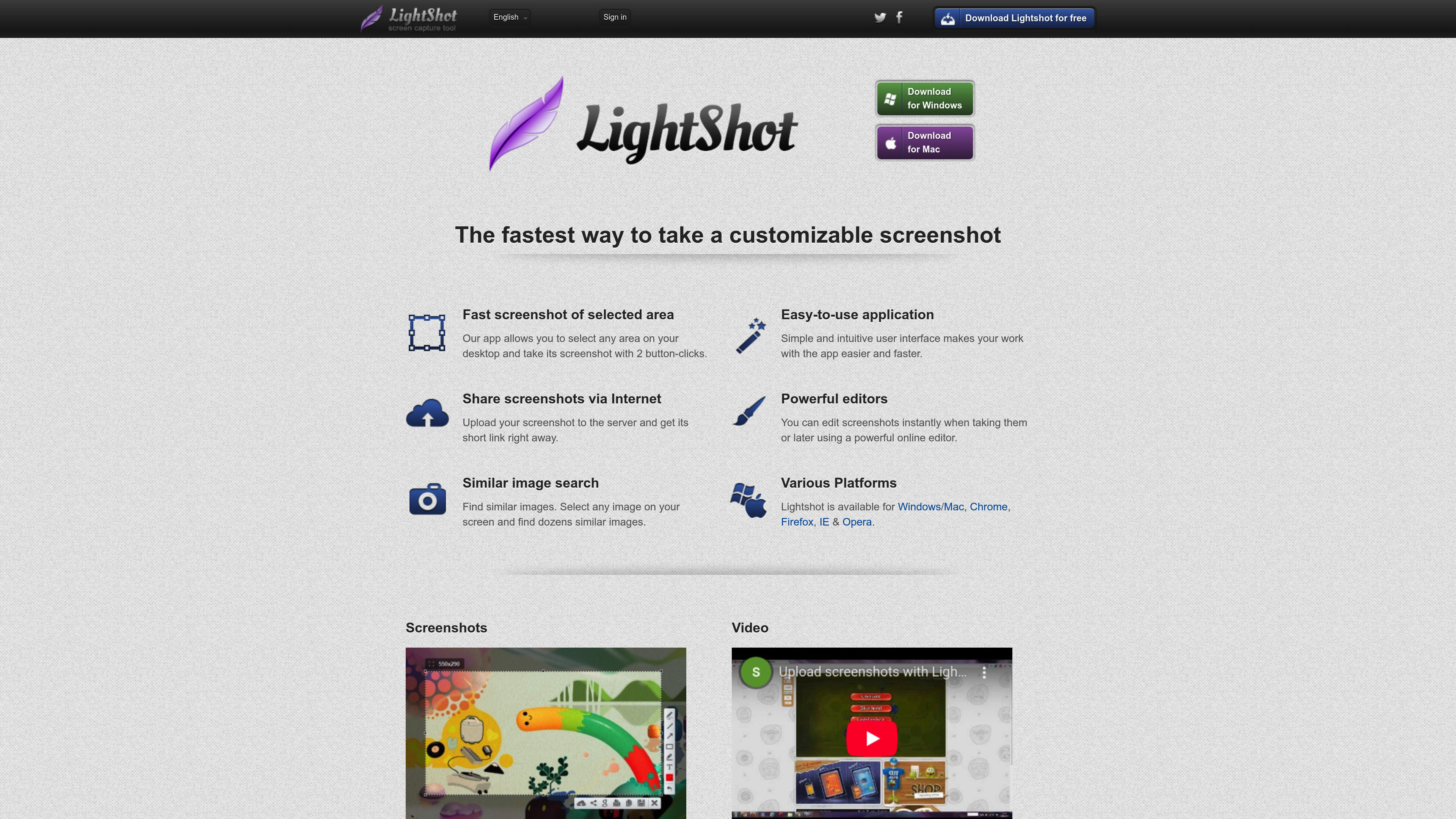 Lightshot homepage - simple free screenshot tool