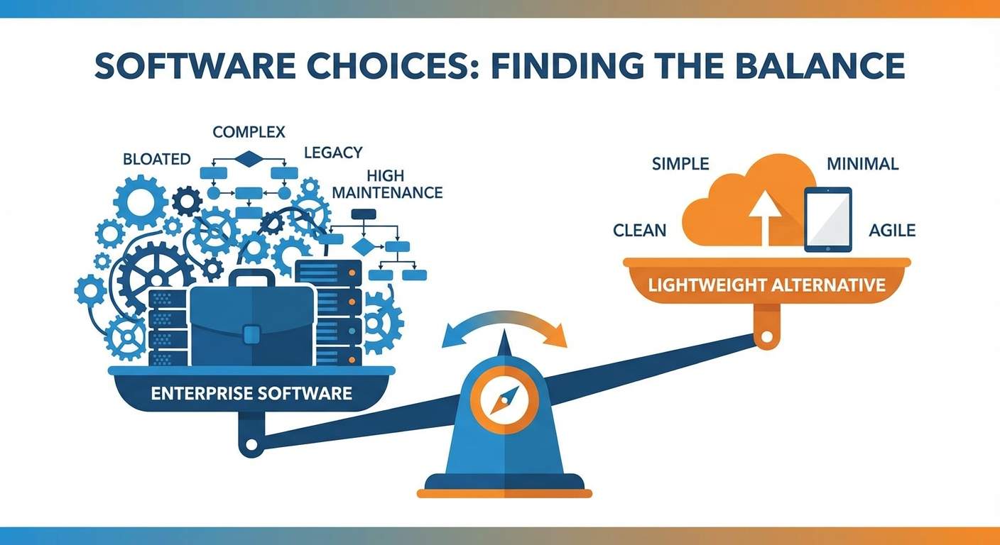 Enterprise bloat vs simple lightweight alternatives